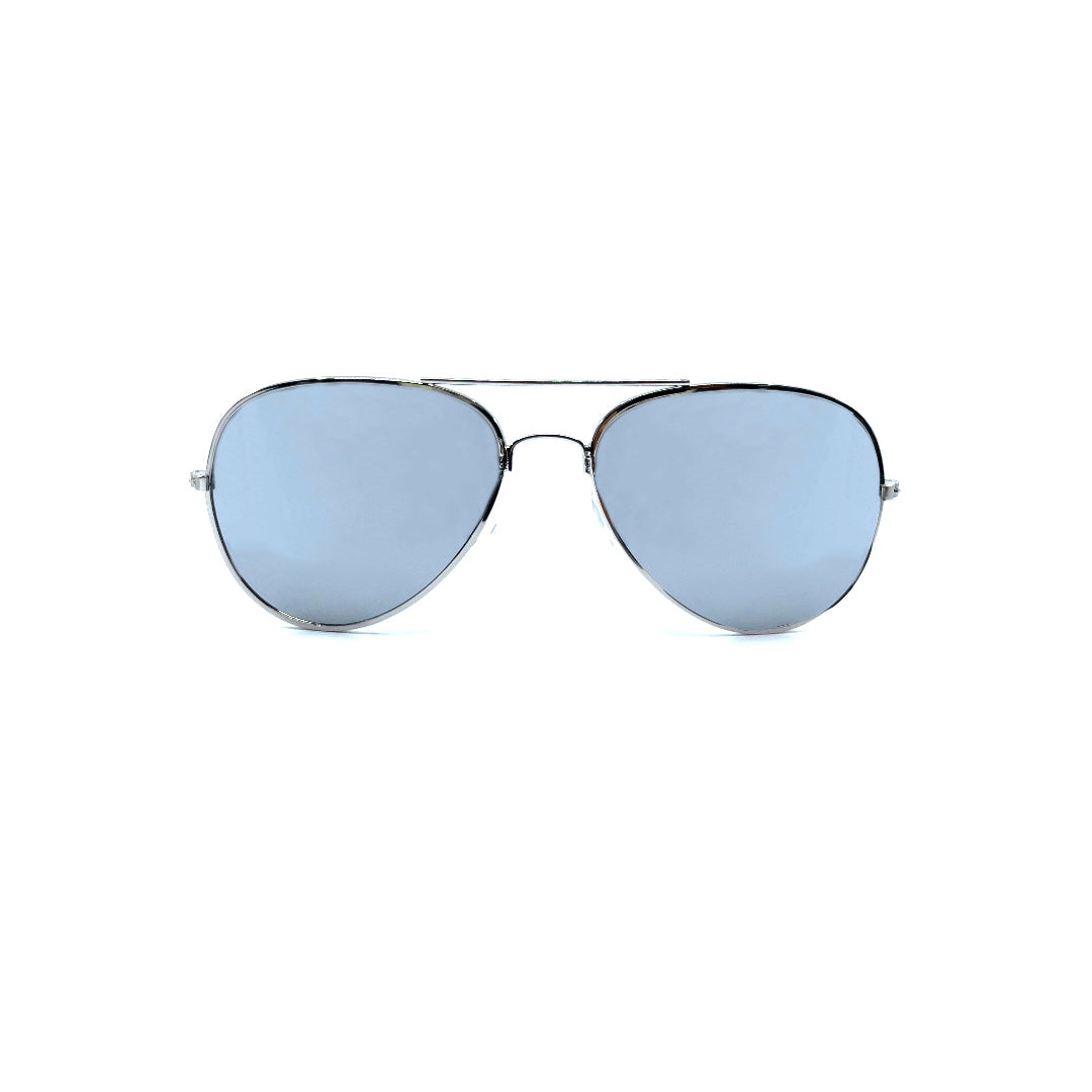 Sunglasses - Archer Aviators - Silver with mirror lens
