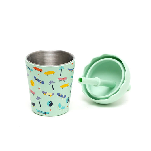 Chino Mini Smoothie Cup & Straw Skate Aqua