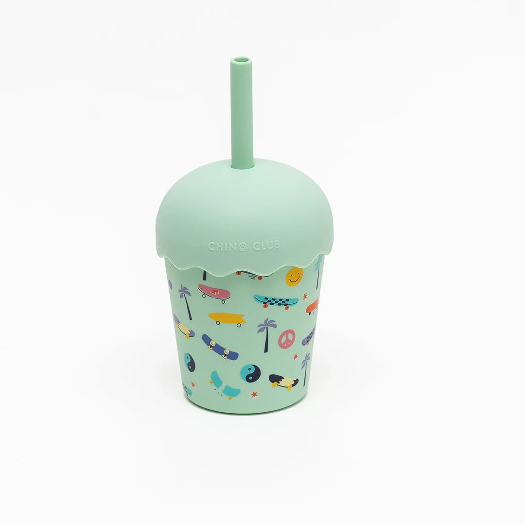 Chino Mini Smoothie Cup & Straw Skate Aqua