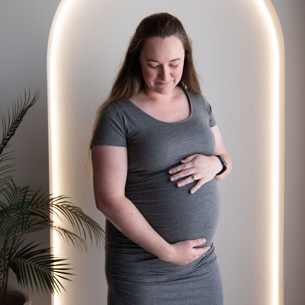 Maternity Bodycon Dress - Grey