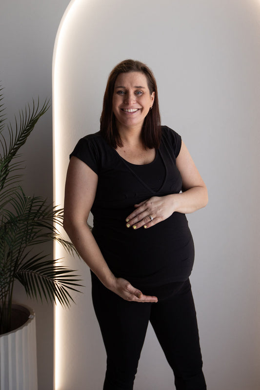Born Maternity Breast Feeding Top (Black)
