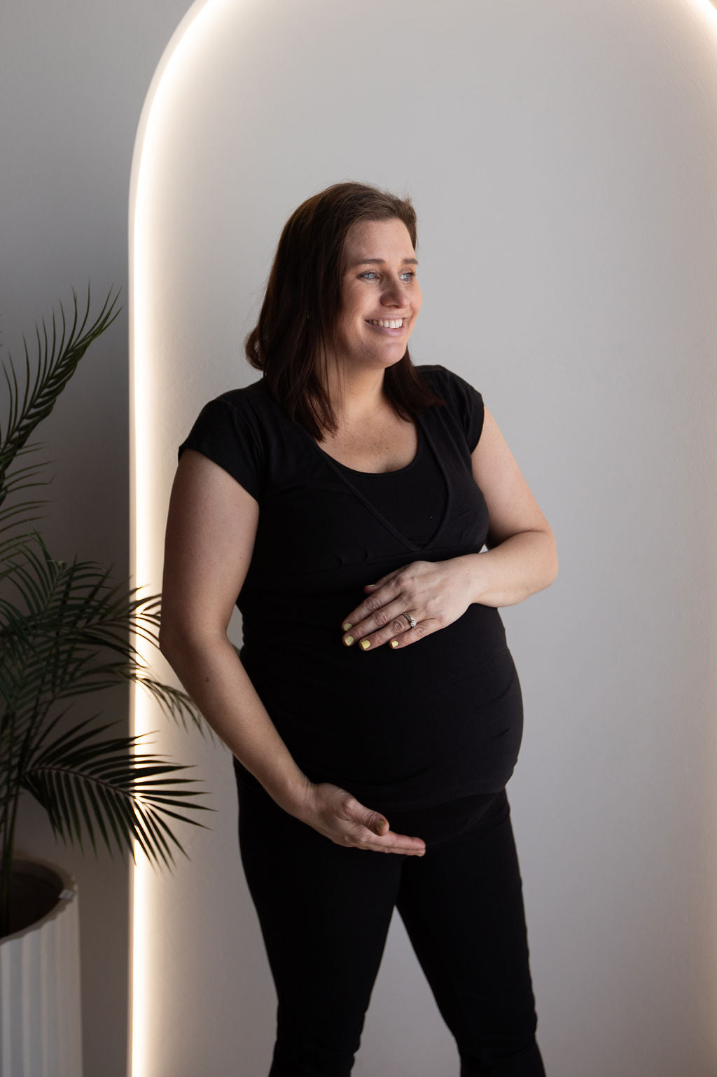 Born Maternity Breast Feeding Top (Black)