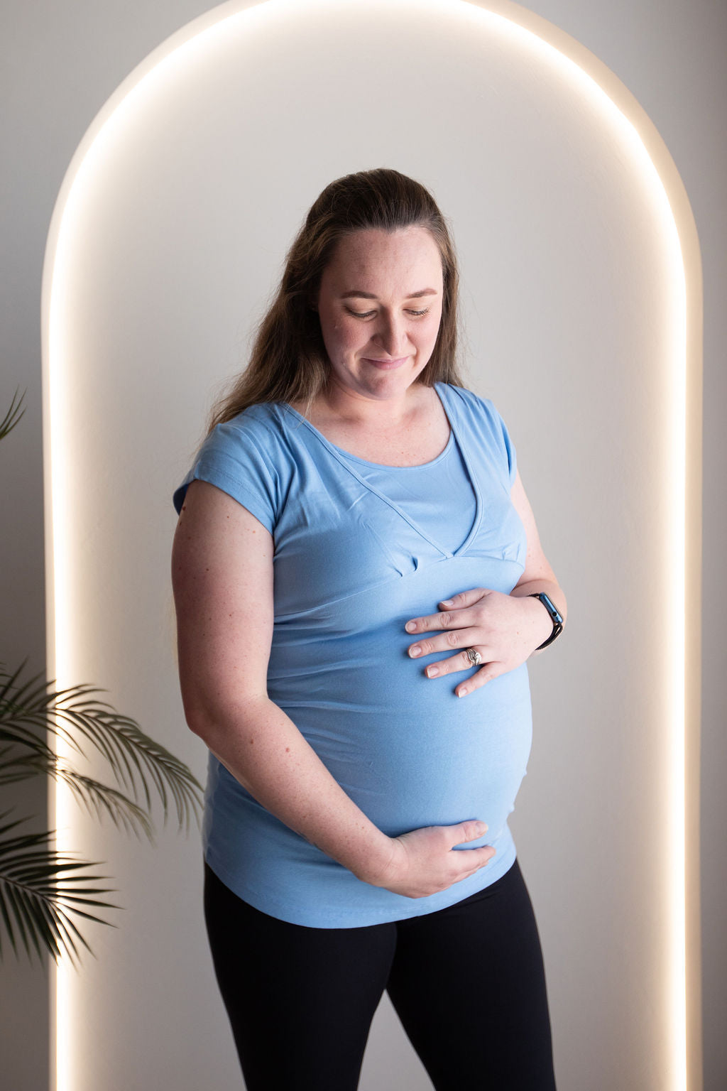 Born Maternity Breast Feeding Top (Blue)