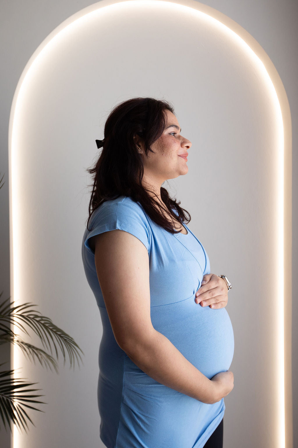 Born Maternity Breast Feeding Top (Blue)