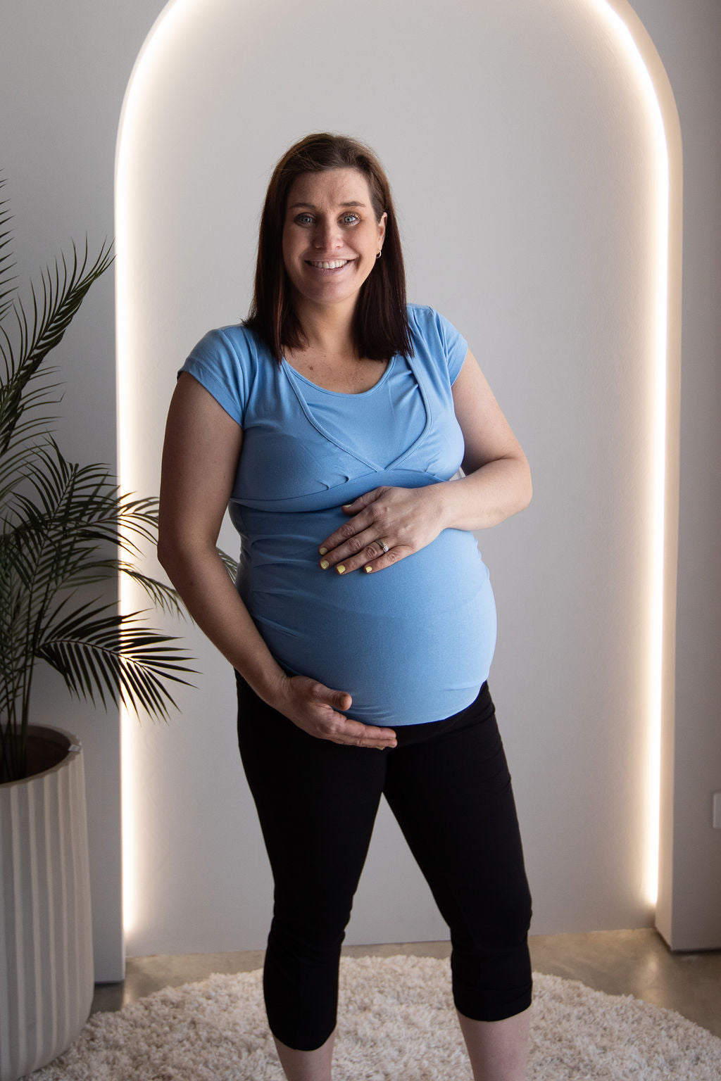 Born Maternity Breast Feeding Top (Blue)