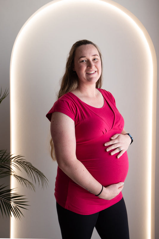 Born Maternity Breast Feeding Top (Pink)