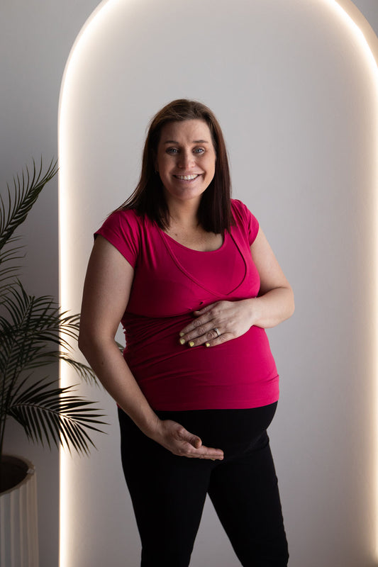 Born Maternity Breast Feeding Top (Pink)