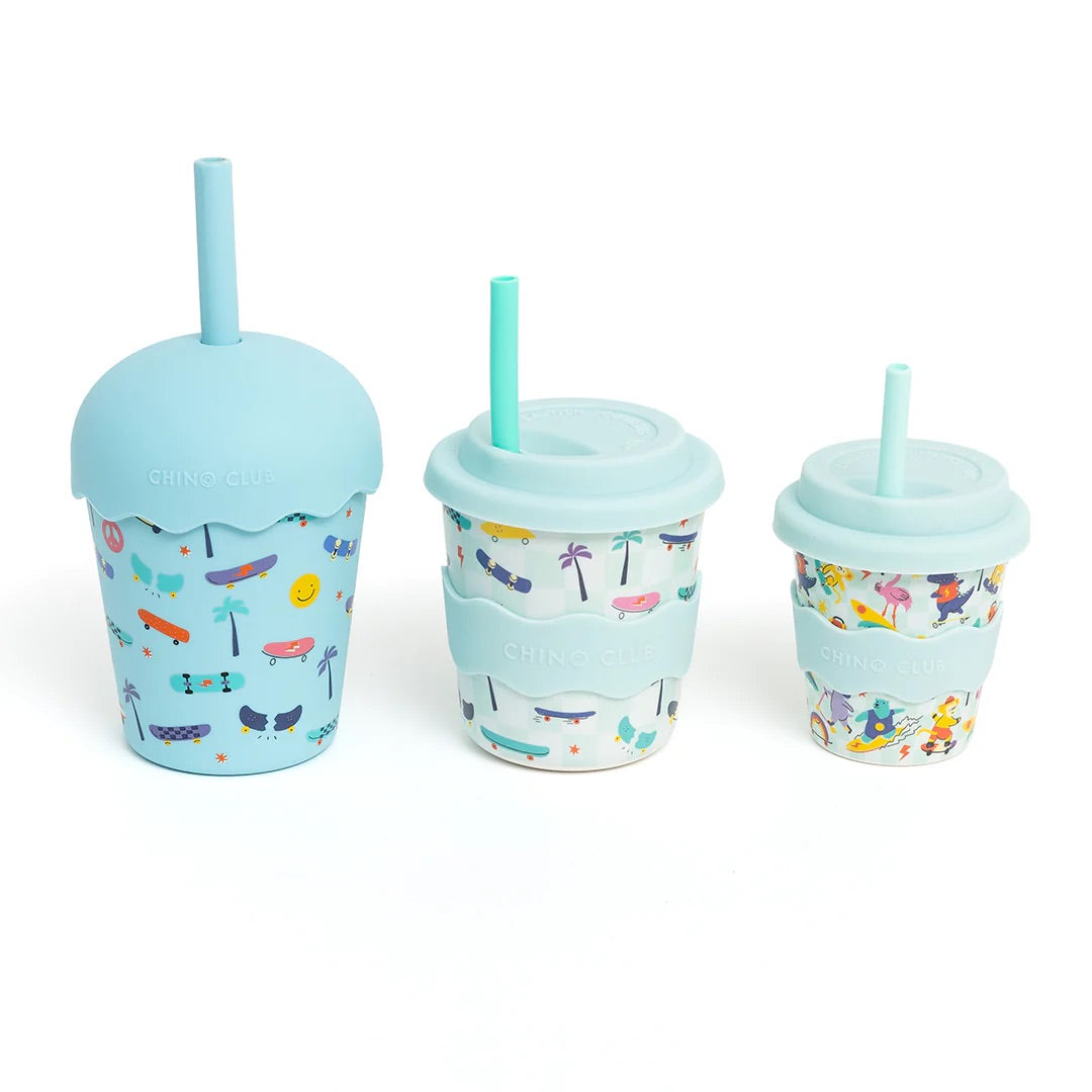 Chino Mini Smoothie Cup & Straw Skate Blue