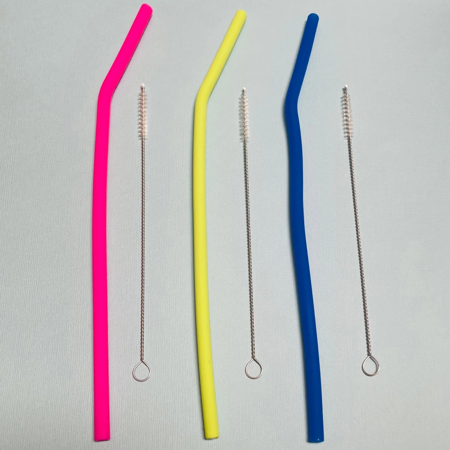 Silicone Drinking Straws with Cleaner - Blueberry