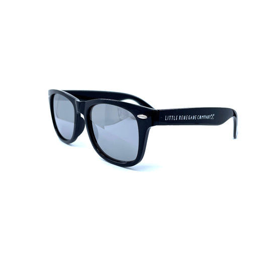 Sunglasses - Jax Shades - Black with silver mirror lens