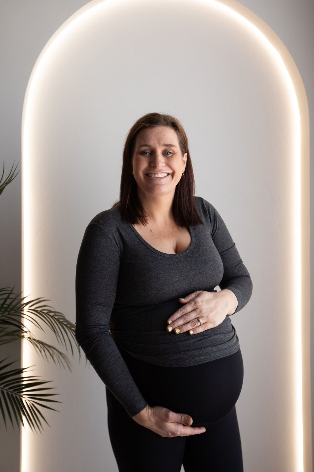 Born Maternity Long Sleeve Top (Grey)