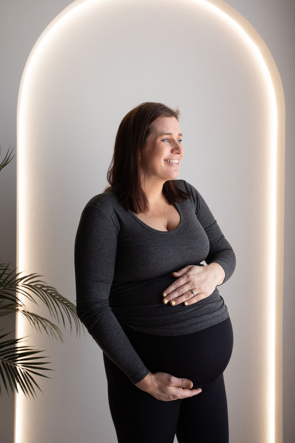 Born Maternity Long Sleeve Top (Grey)