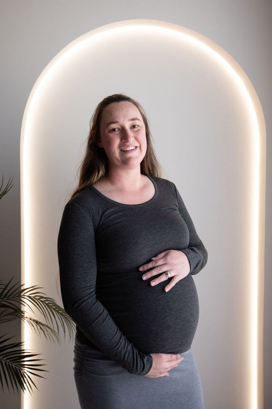 Born Maternity Long Sleeve Top (Grey)