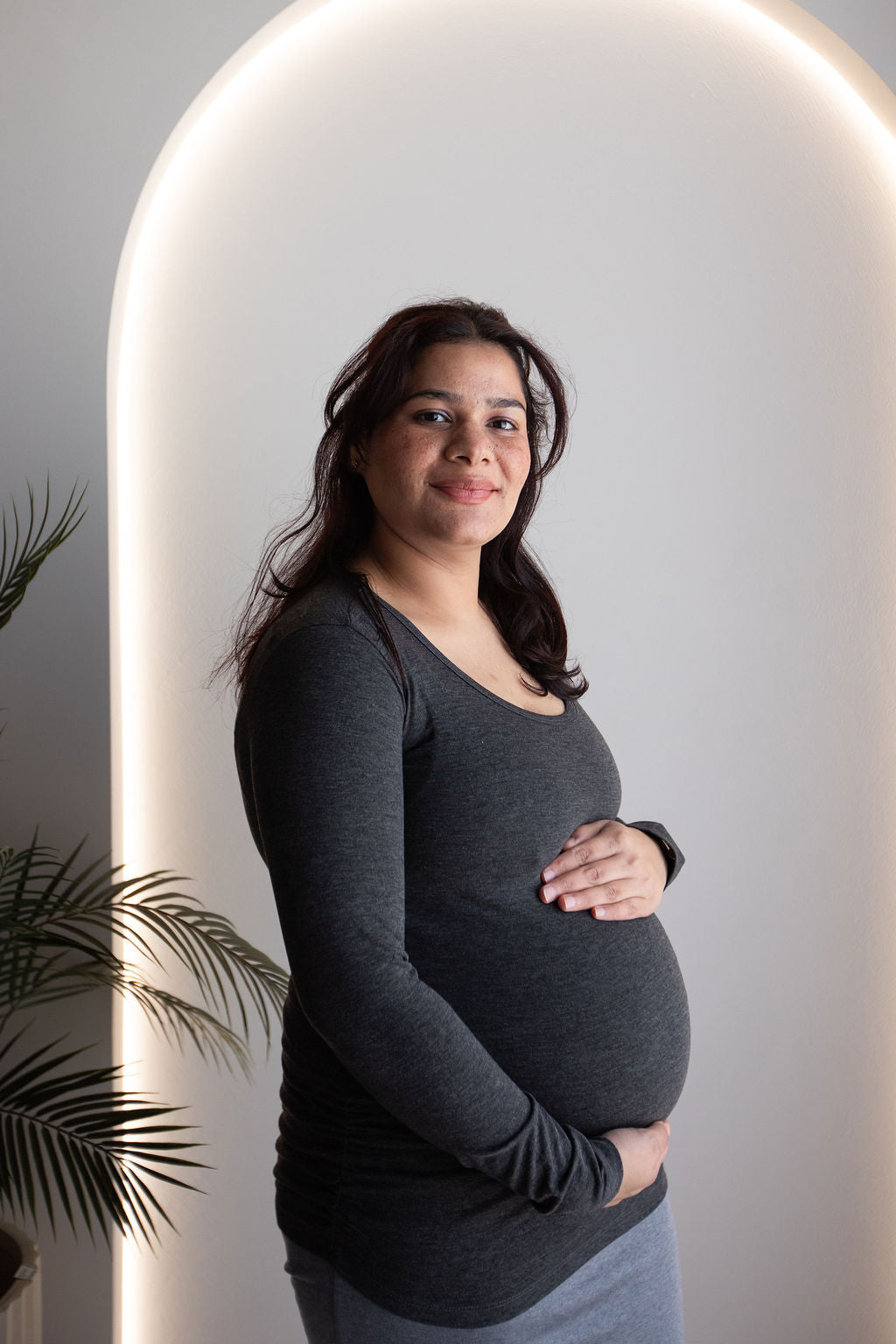 Born Maternity Long Sleeve Top (Grey)