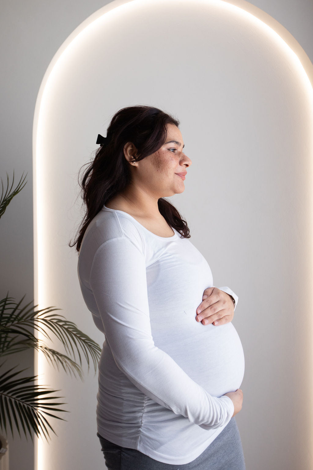 Born Maternity Long Sleeve Top (White)