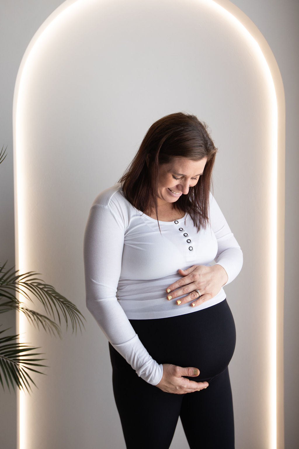 Born Maternity Long Sleeve Breast Feeding Top (White)