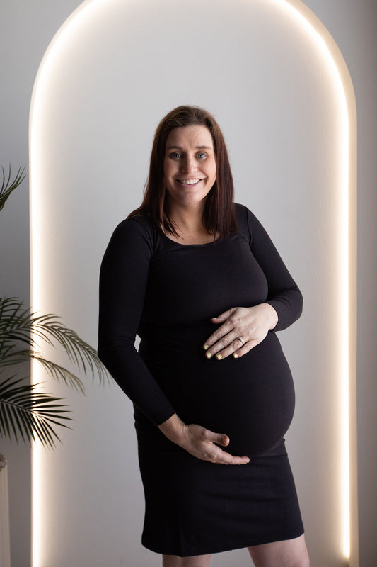 Born Maternity Long Sleeve Dress (Black)