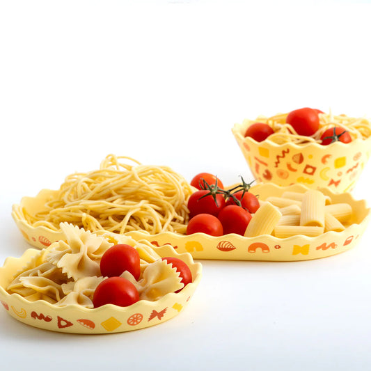 Chino Wavy Edge Silicone Bowl and Plate Set - Pasta