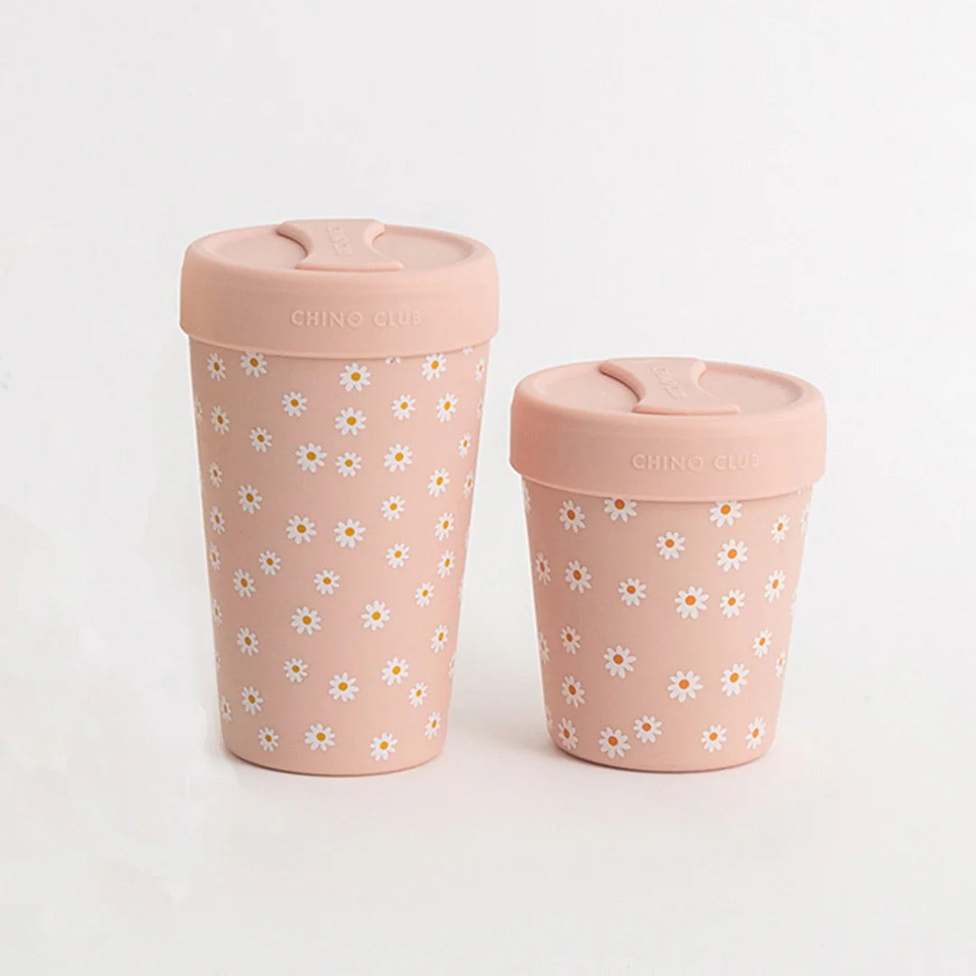 Chino Stainless Steel Coffee Cup 8oz - Pink Daisy