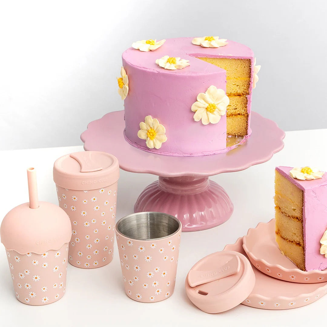 Chino Mini Smoothie Cup & Straw Pink Daisy