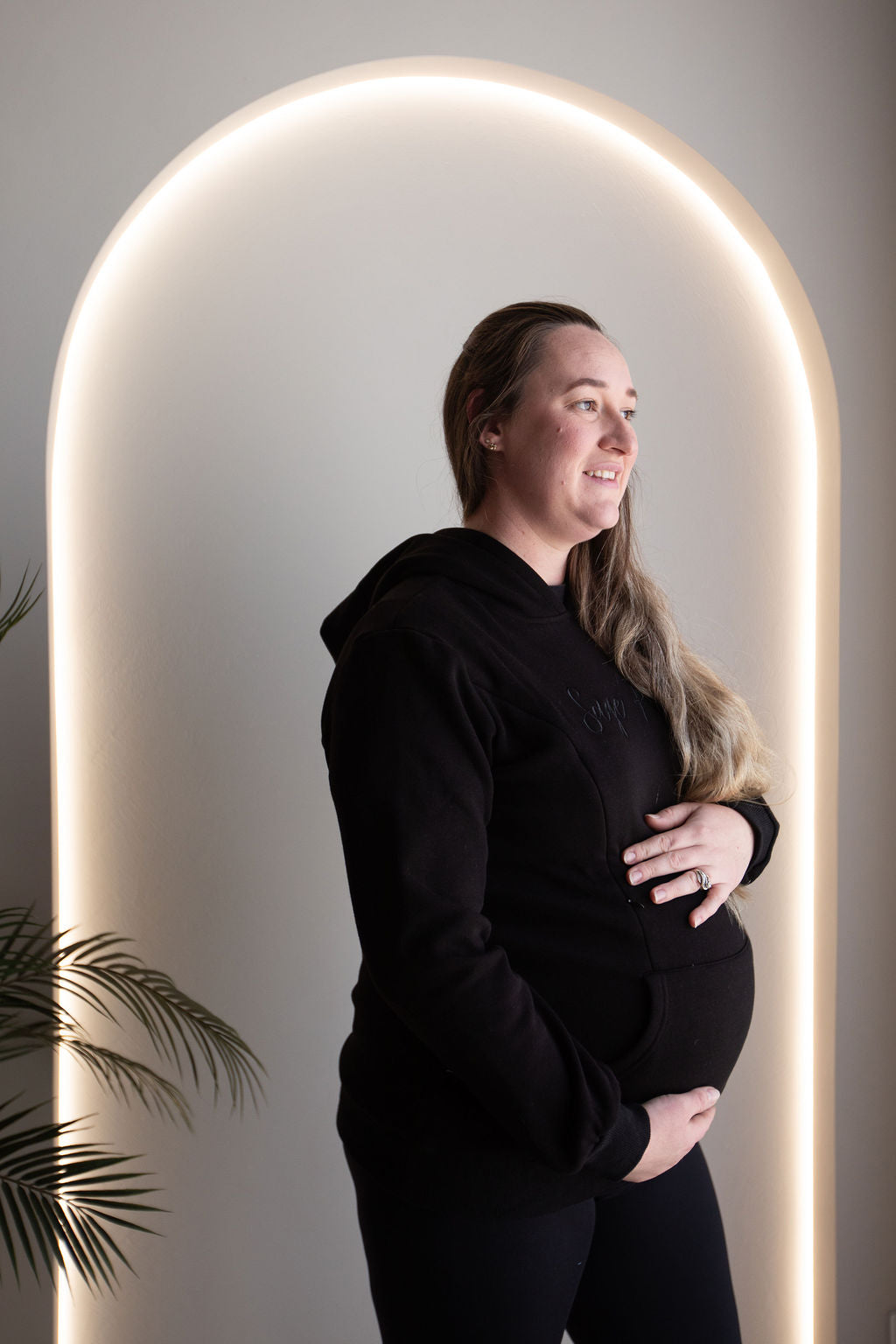 Sage Rose Feeding Hoodie - Black