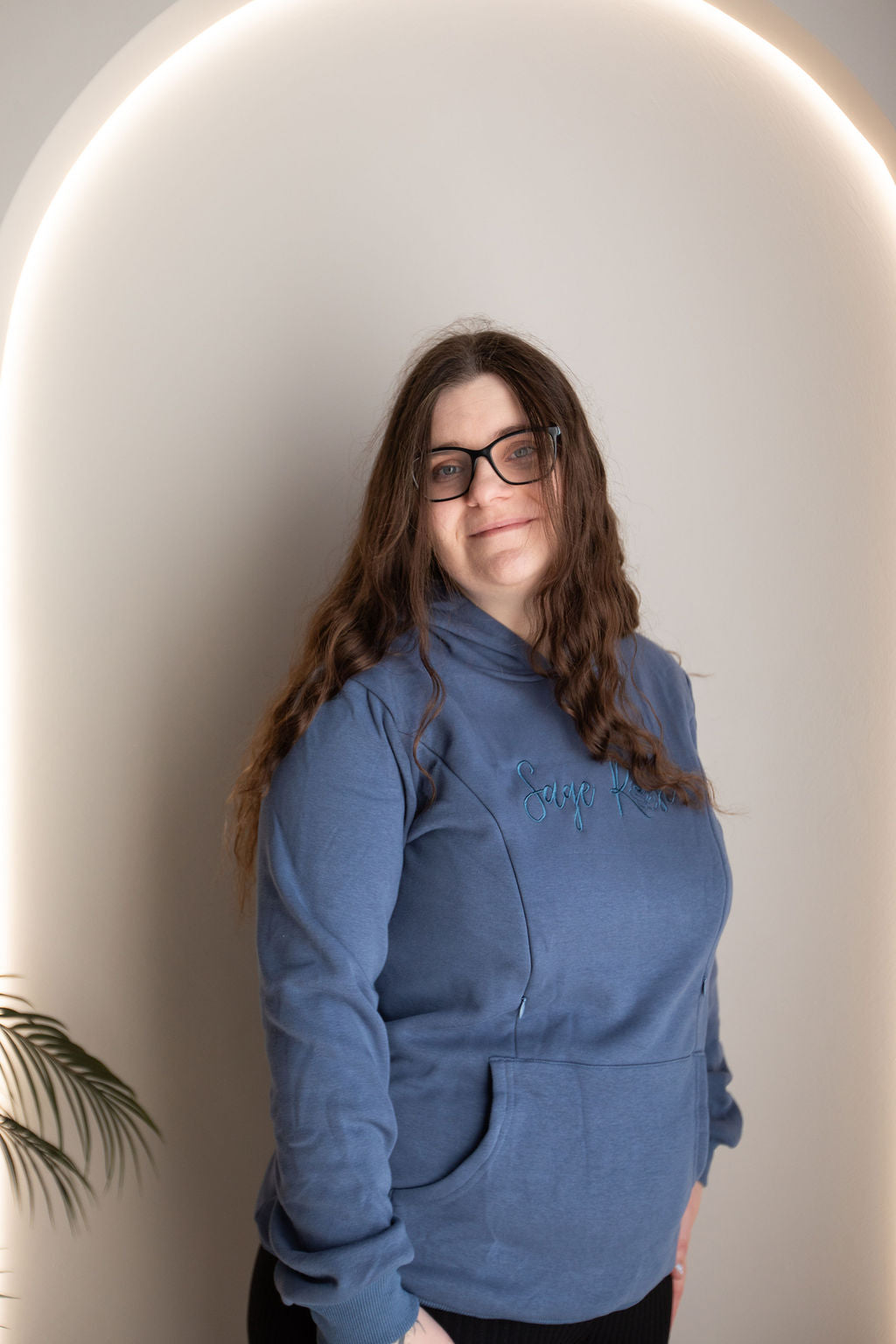 Sage Rose Feeding Hoodie - Blue