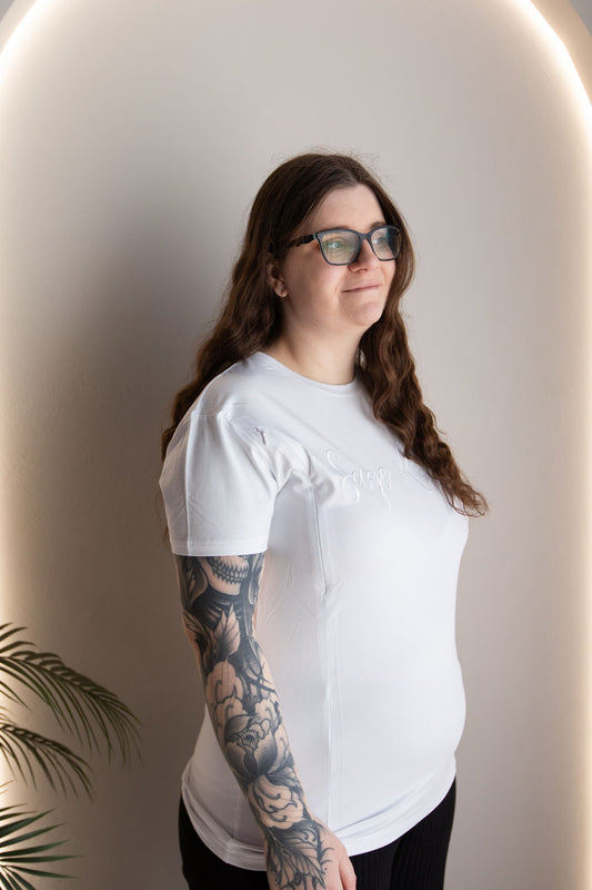 Sage Rose Feeding T-Shirt - White