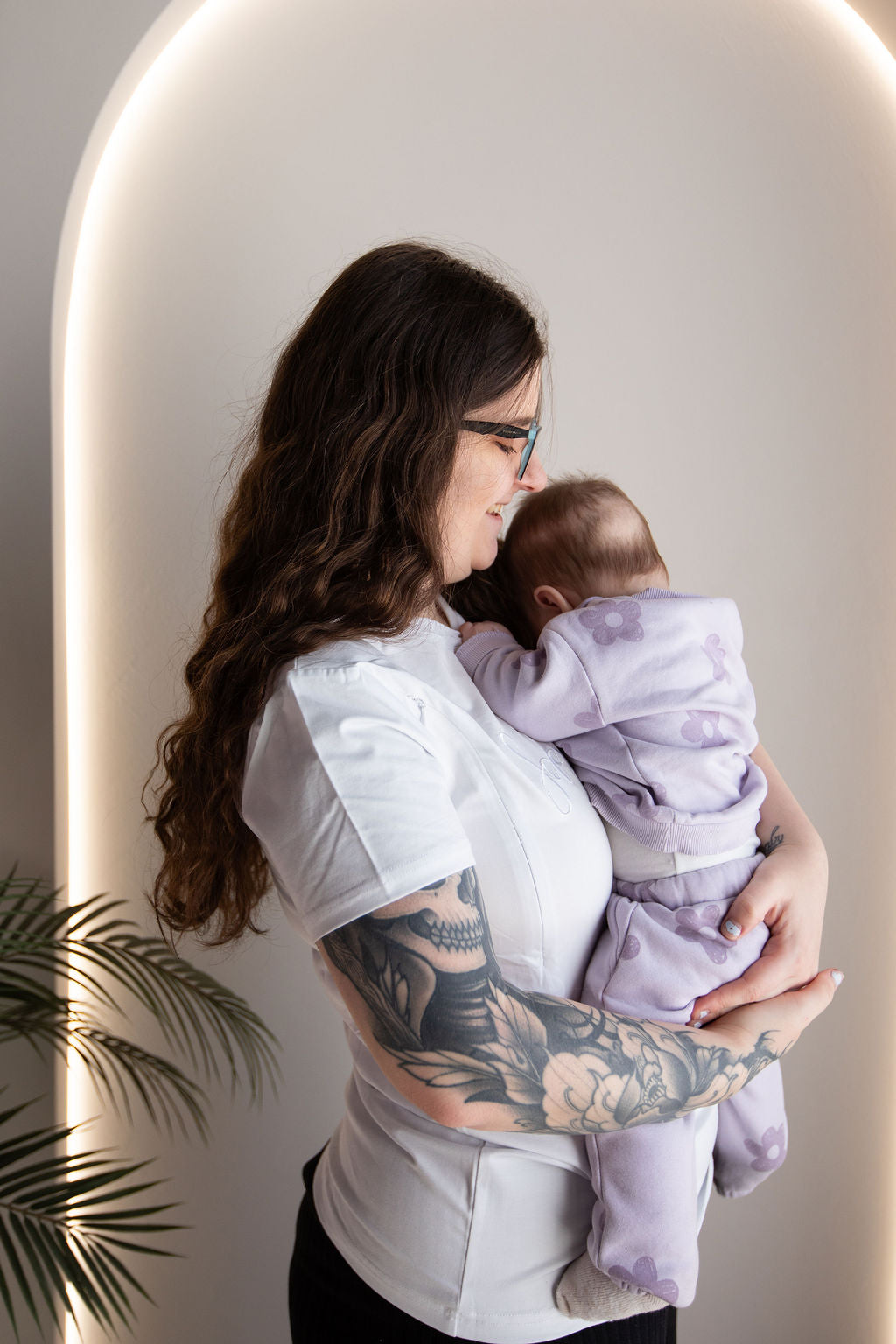 Sage Rose Feeding T-Shirt - White