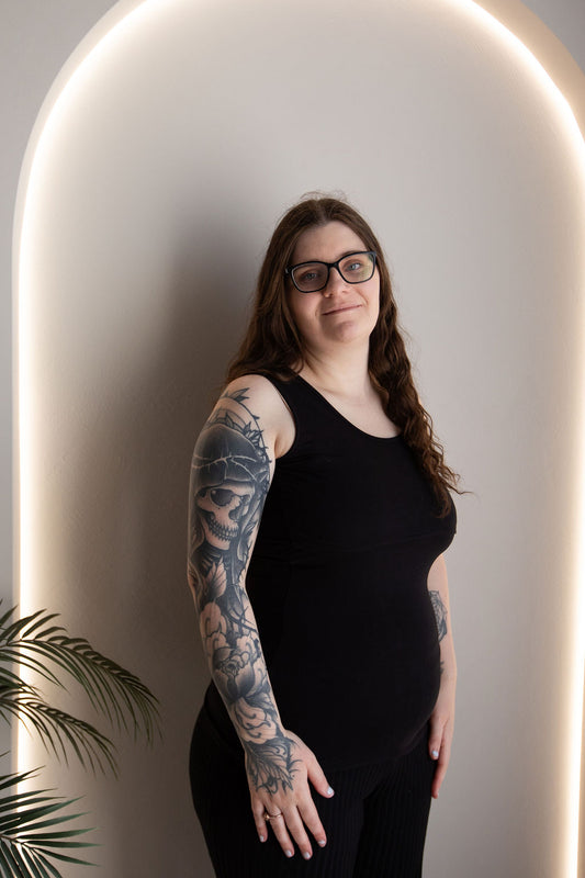 Born Maternity Breast Feeding Singlet (Black)