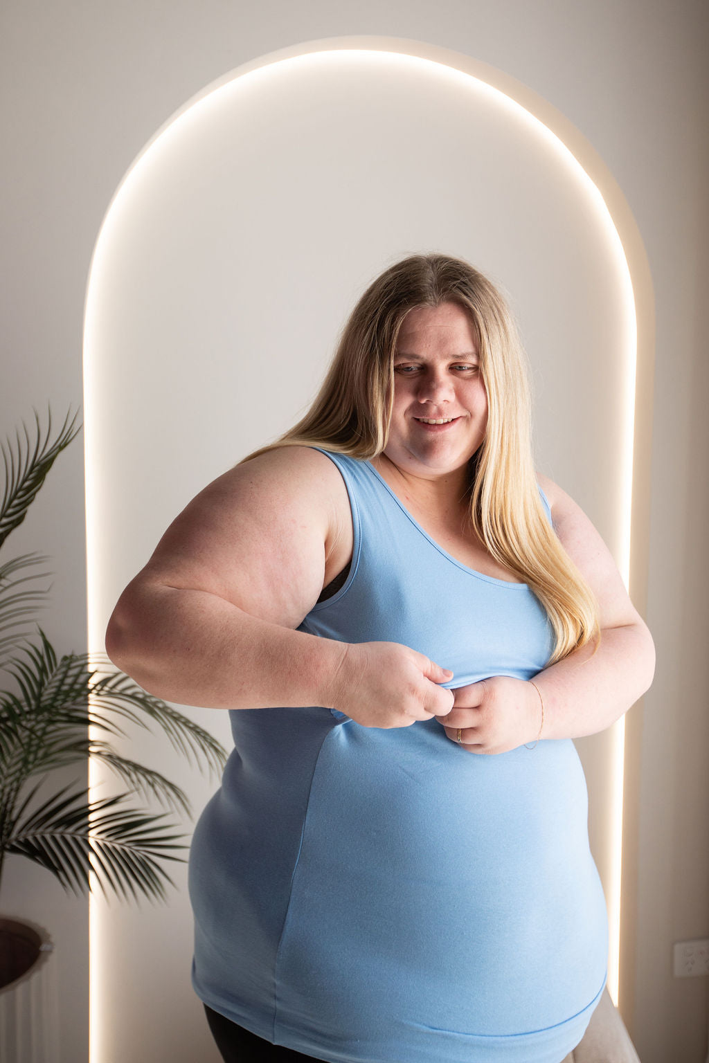 Born Maternity Breast Feeding Singlet (Blue)