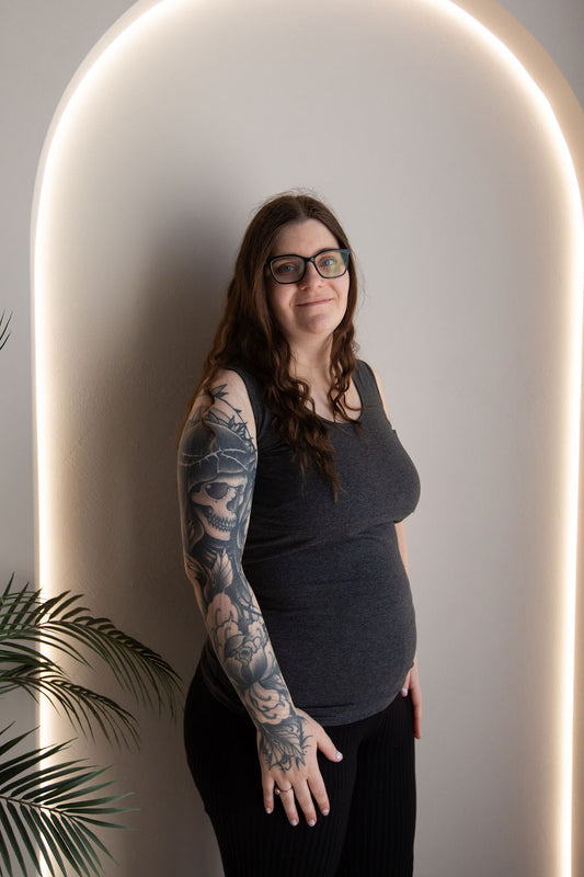 Born Maternity Breast Feeding Singlet (Grey)