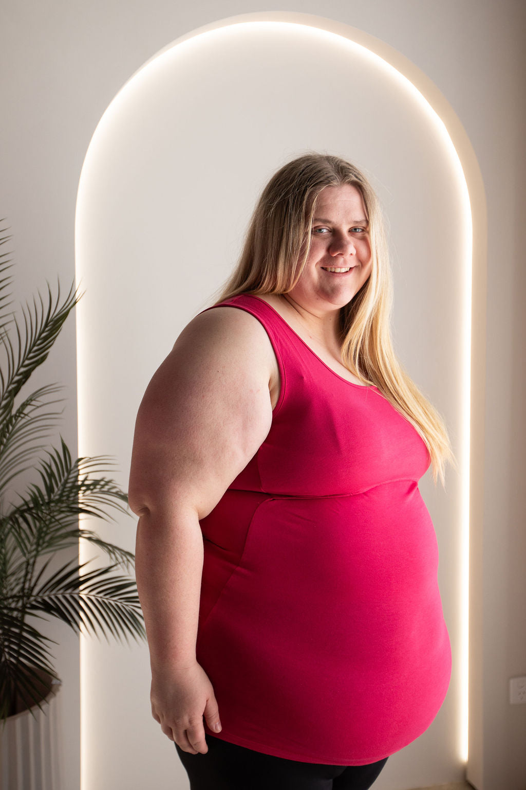 Born Maternity Breast Feeding Singlet (Dark Pink)
