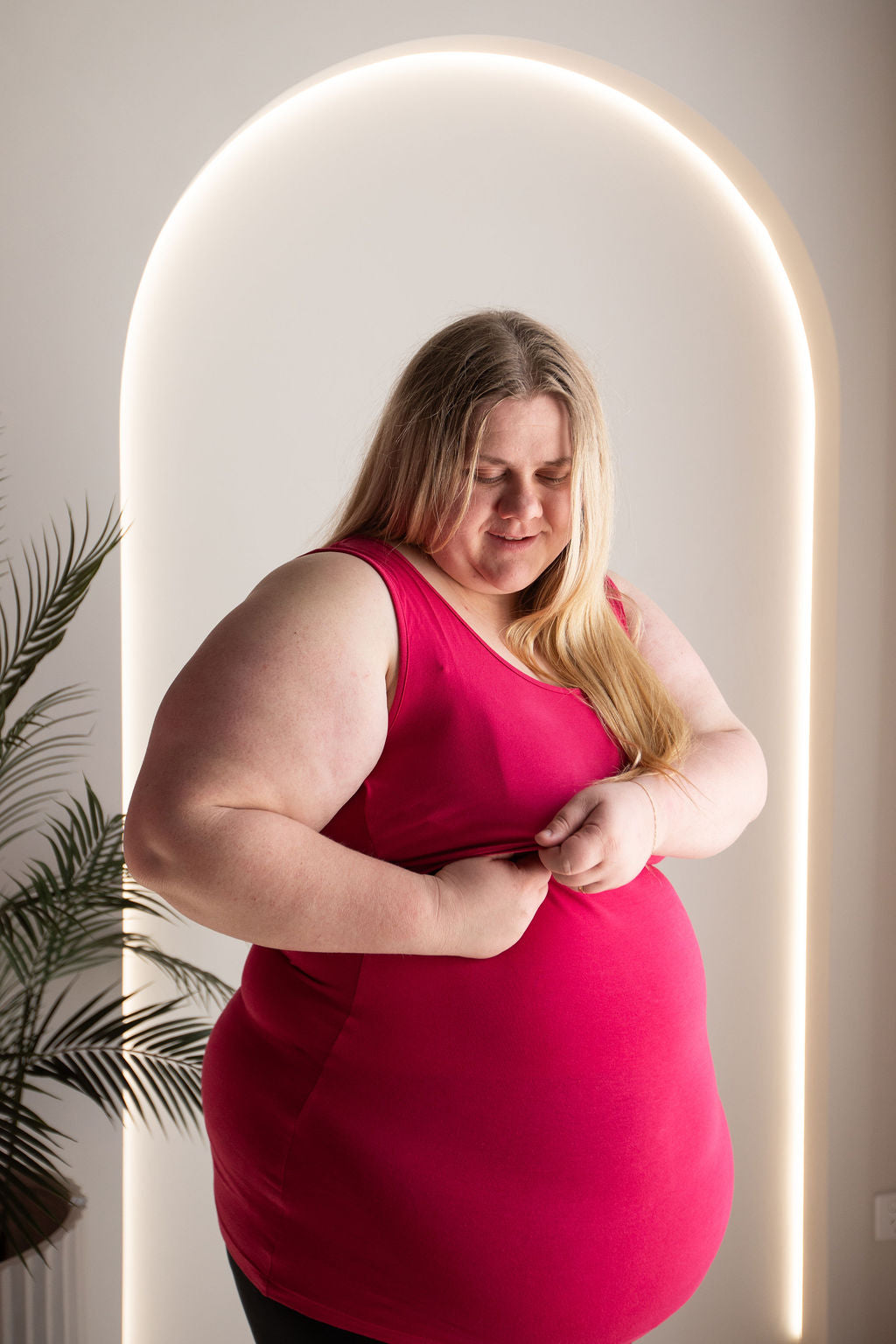 Born Maternity Breast Feeding Singlet (Dark Pink)