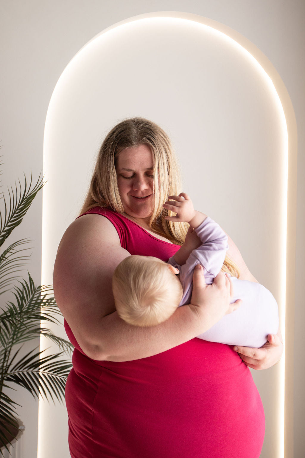 Born Maternity Breast Feeding Singlet (Dark Pink)
