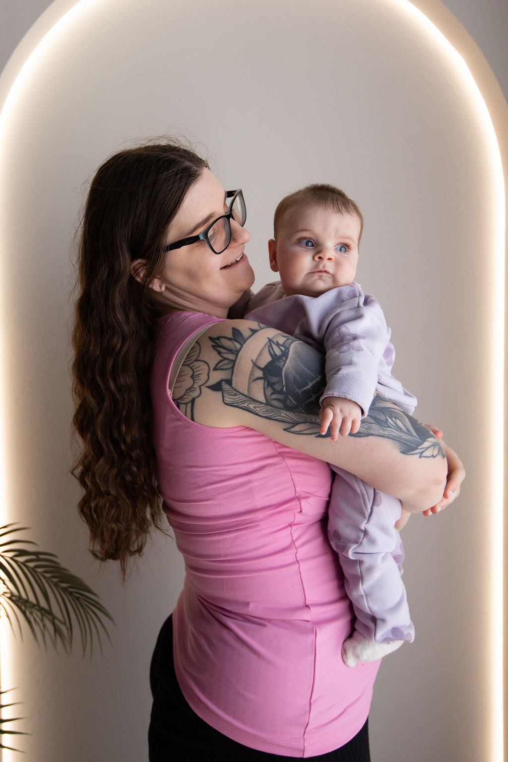 Born Maternity Breast Feeding Singlet (Light Pink)