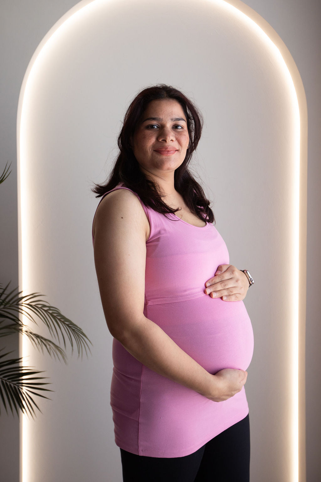 Born Maternity Breast Feeding Singlet (Light Pink)