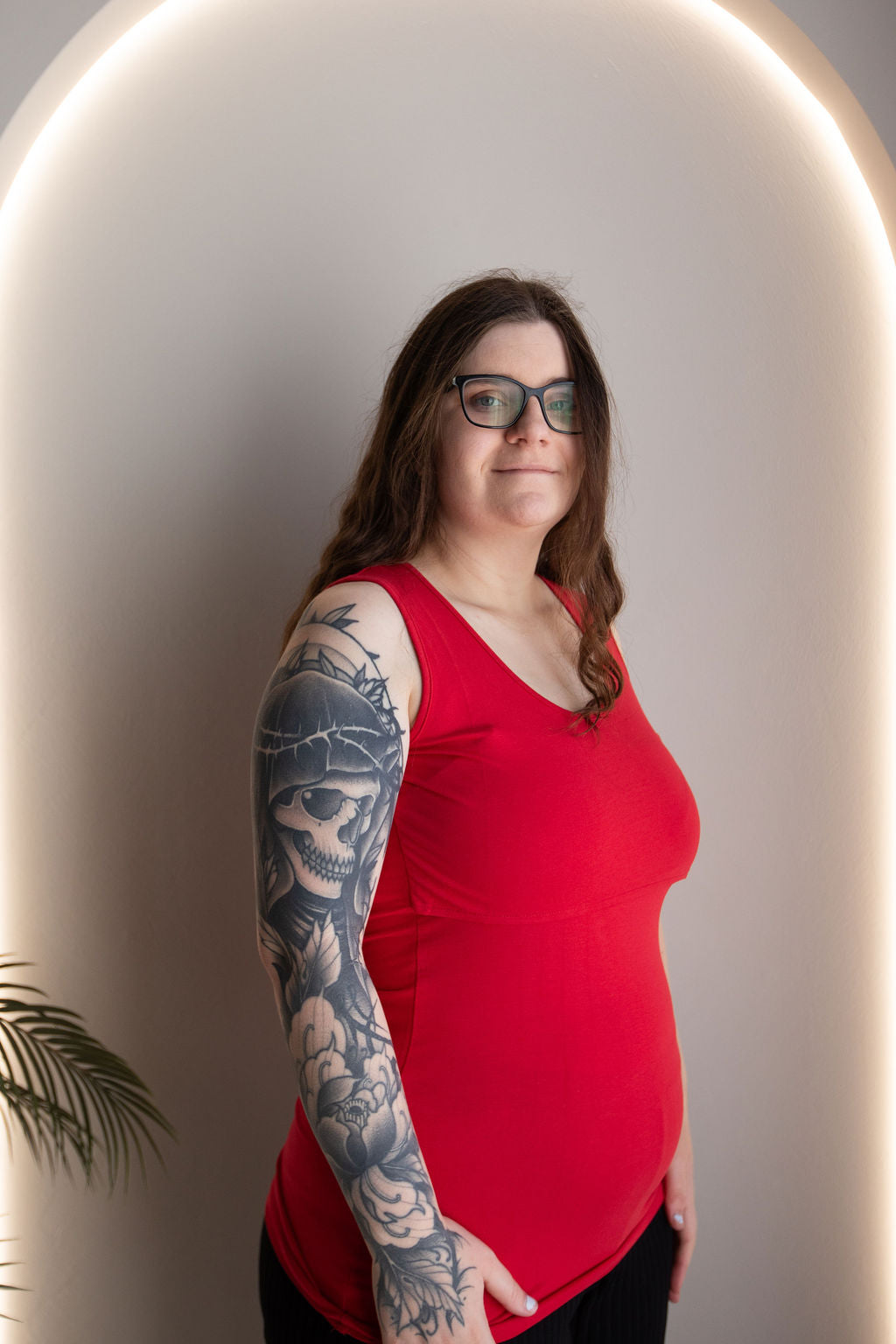 Born Maternity Breast Feeding Singlet (Red)