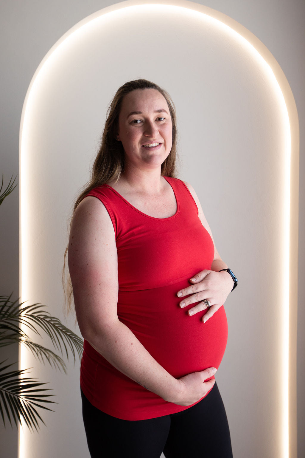 Born Maternity Breast Feeding Singlet (Red)