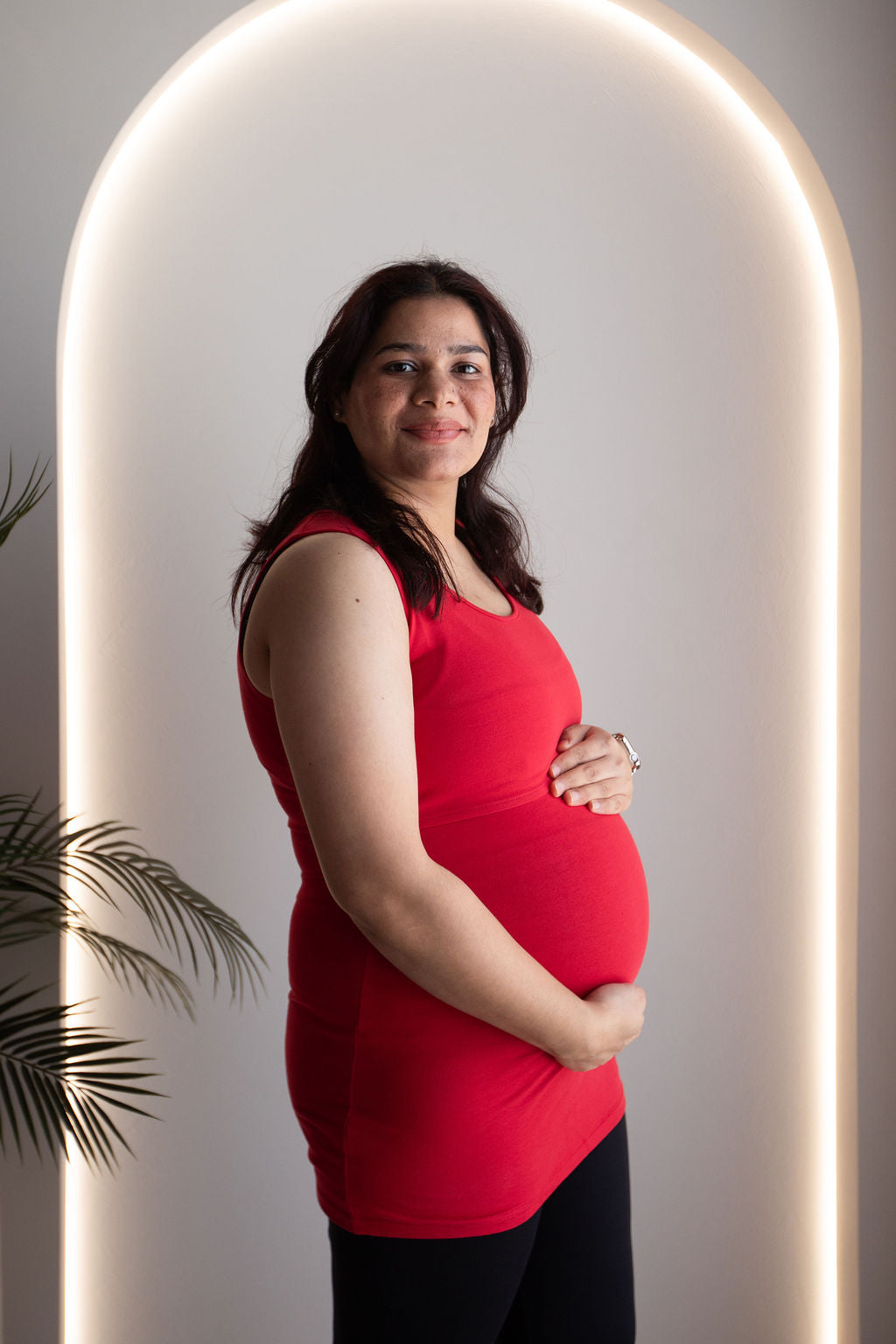 Born Maternity Breast Feeding Singlet (Red)