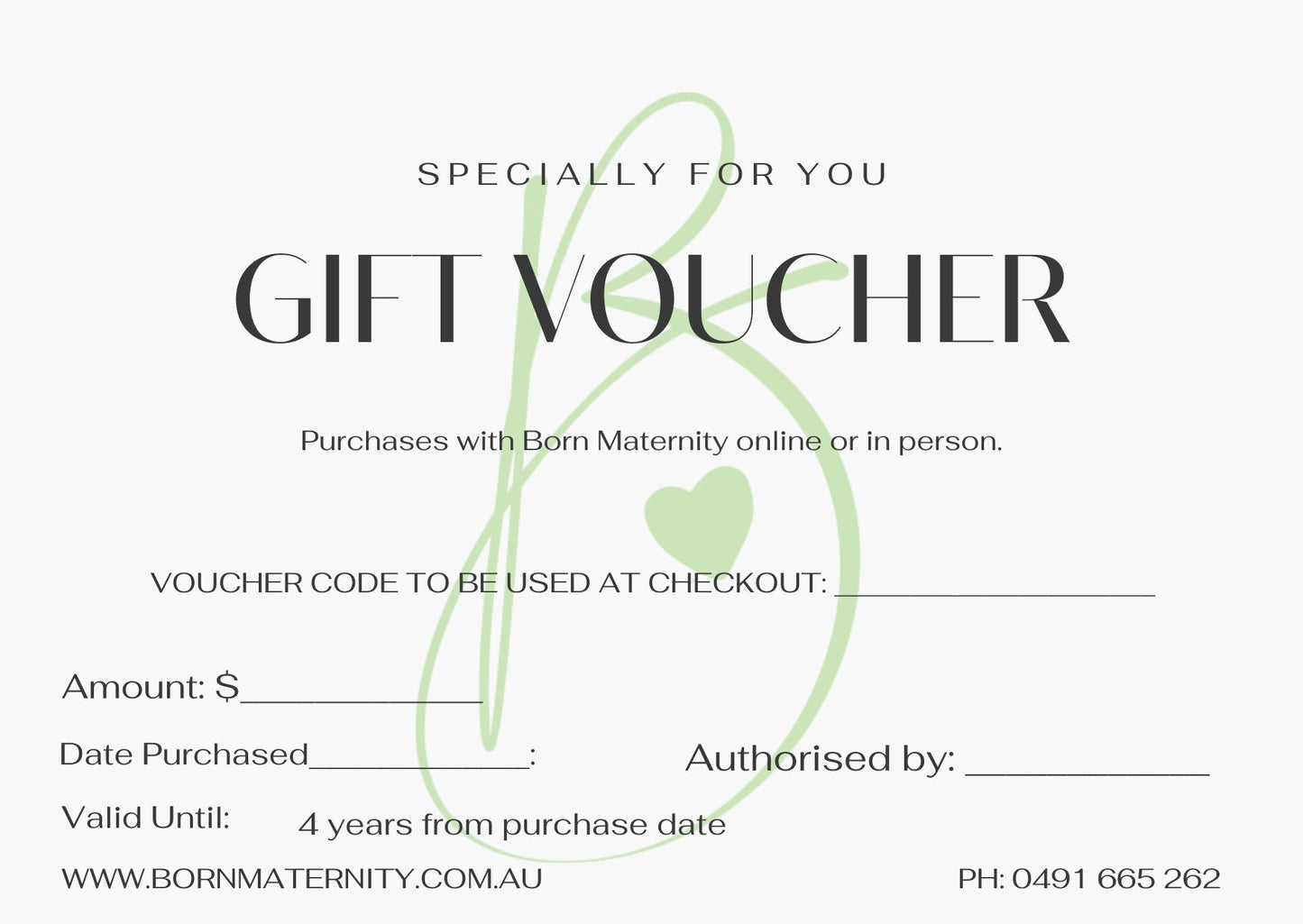 Born Maternity Gift Voucher