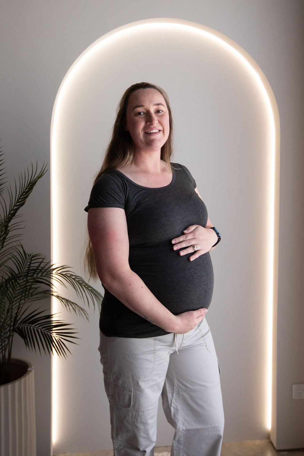 Born Maternity Short Sleeve Maternity Top (Dark Grey)