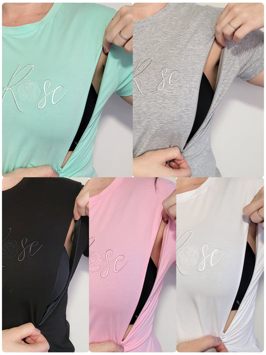 Sage Rose Feeding T-Shirt - Pink