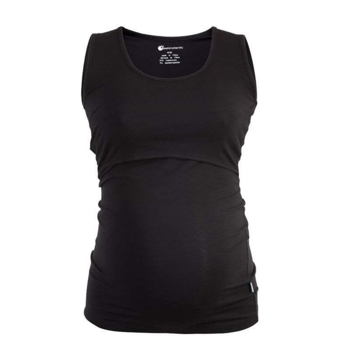 Born Maternity Casual Comfy Affordable Quality Feeding Singlet Top Black