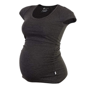 Born Maternity Casual Comfy Affordable Quality Short Sleeve Top Dark Grey