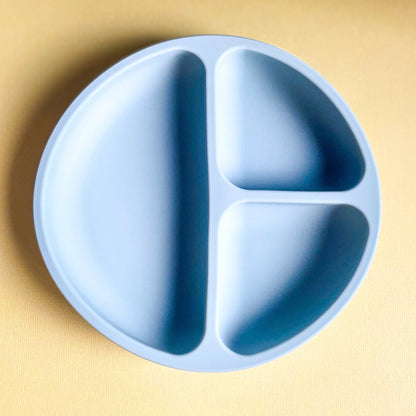 Silicone Divided Suction Plate - Blue