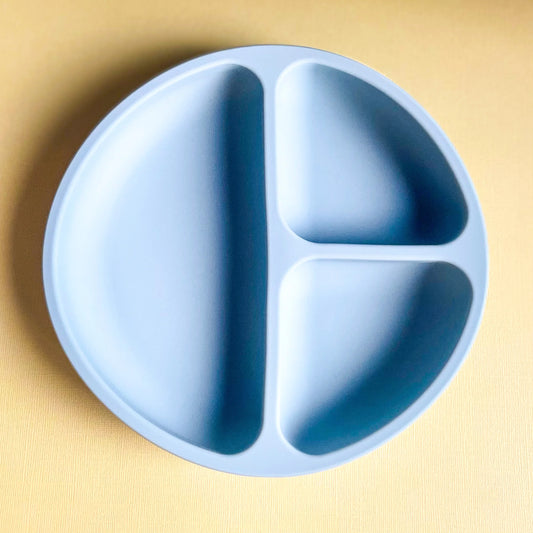 Silicone Divided Suction Plate - Blue