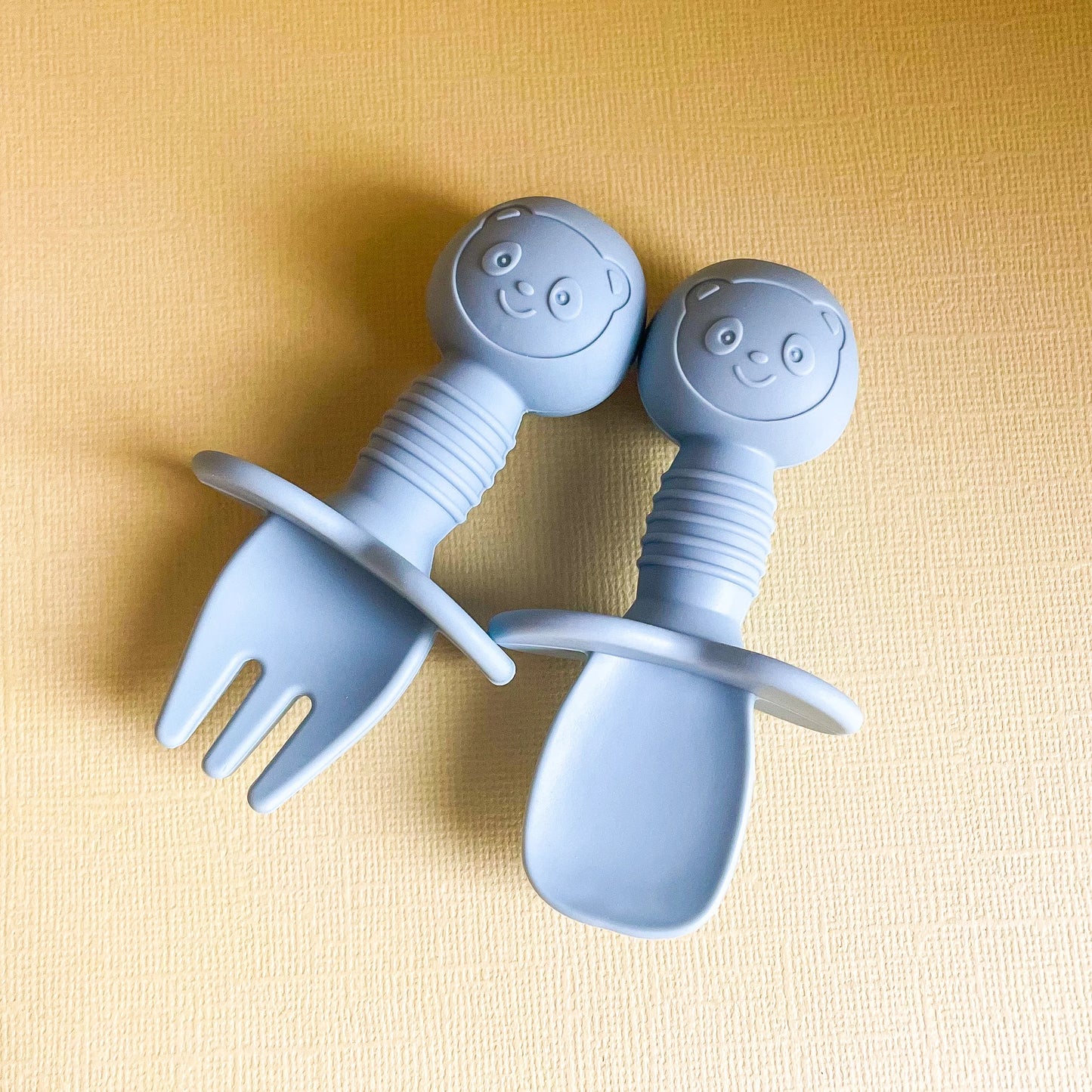 Mini Silicone Training Utensil Set - Blue