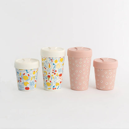 Chino Stainless Steel Coffee Cup 12oz - Pink Daisy