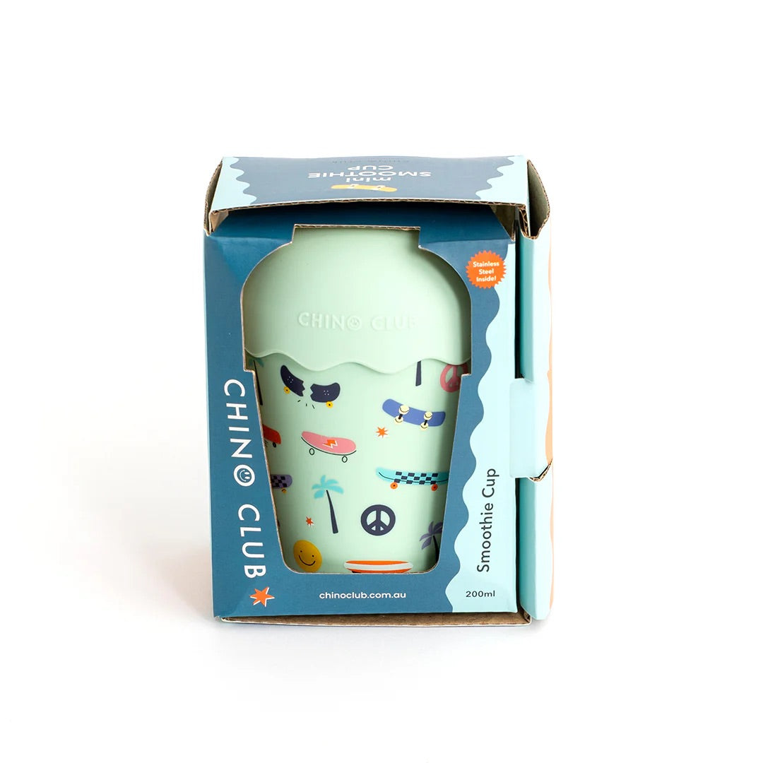 Chino Mini Smoothie Cup & Straw Skate Aqua