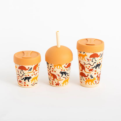Chino Mini Smoothie Cup & Straw Aussie Animals